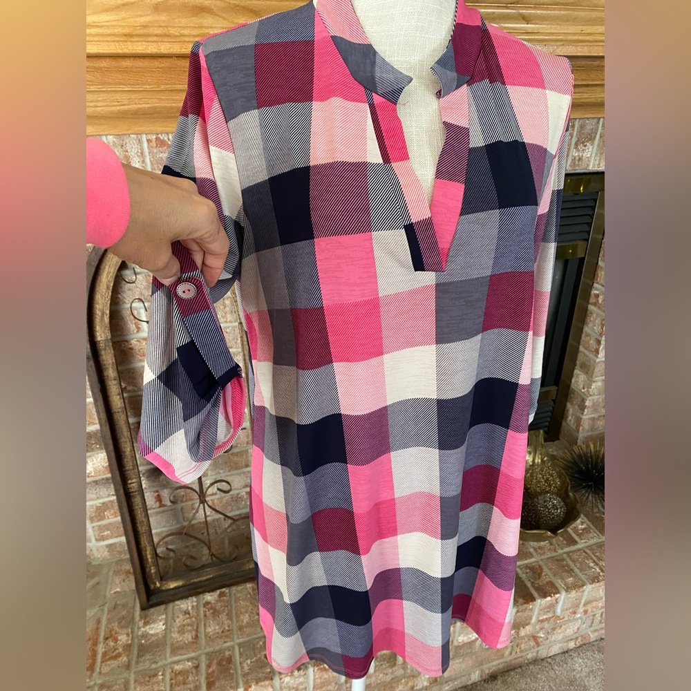 Plaid Tunic Top